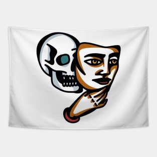 masked skull Tapestry