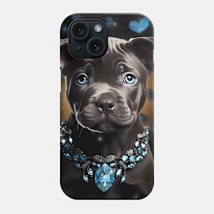 Jewelled Blue Nose Pit Bull Puppy Phone Case