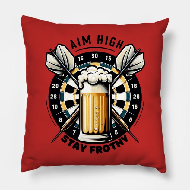 Dart Master's Brew: Perfect Bullseye Pint Pillow by WEARWORLD