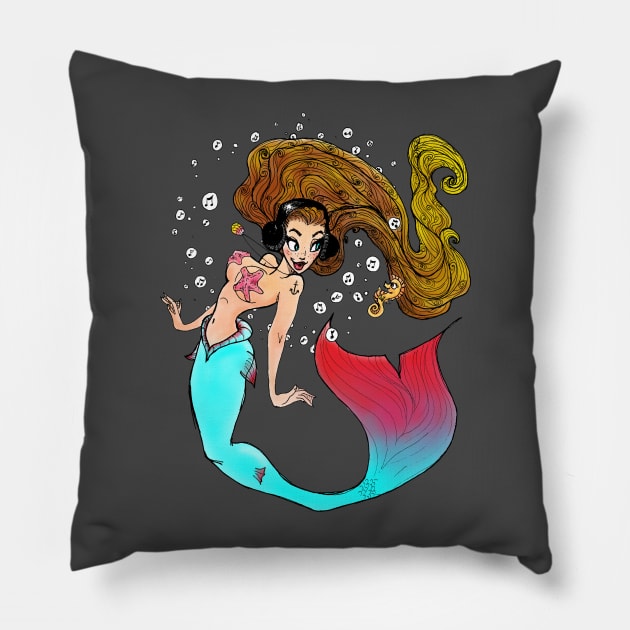 Mischievous Mermaid Pillow by pepekauai