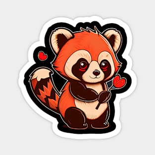 Valentine Red Panda Magnet