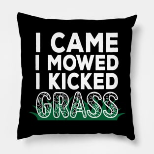 I Came I Mowed I Kicked Grass Pillow