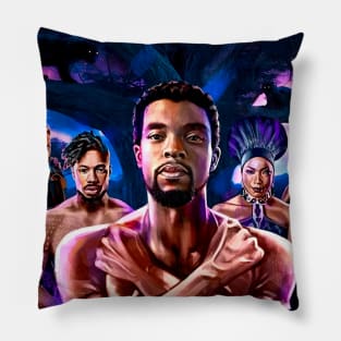 Black panther family huge Pillow