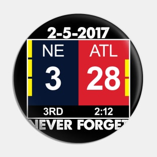 NE 3 ATL 28 Never Forget' Sport Football Pin