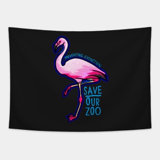 Day 14- Cartoon Chilean Flamingo Tapestry