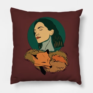 The Girl and the Fox Pillow