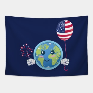 Independence Day. Earth celebrates the 4th of July Tapestry