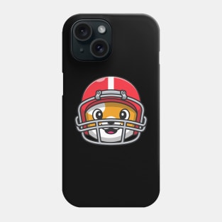 Cute Head Cat Wearing Rugby Helmet Cartoon Phone Case