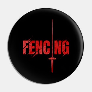 Red Logo with Foil - The Logo for Fencing Pin