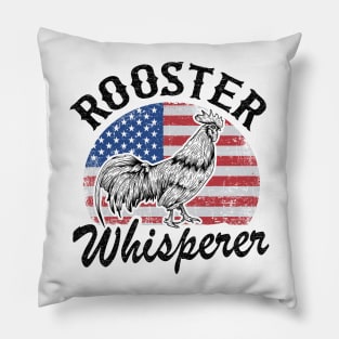 Rooster Whisperer Funny Chicken Farmer Vintage Pillow