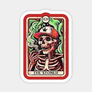 Tarot Card The Stoner Weed Lover Skeleton Cannabis 420 Magnet