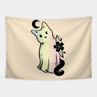cute cat moon spirit Tapestry