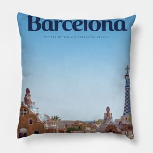 Visit Barcelona Pillow
