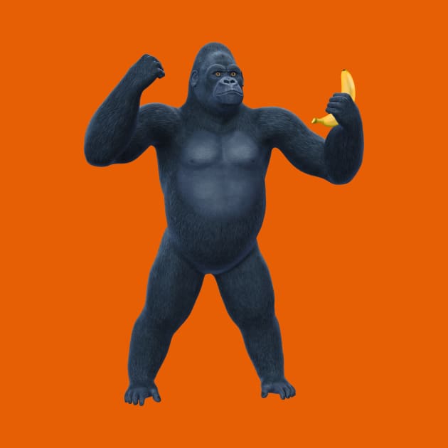 Gorilla Holding Banana by freestyle_T33S