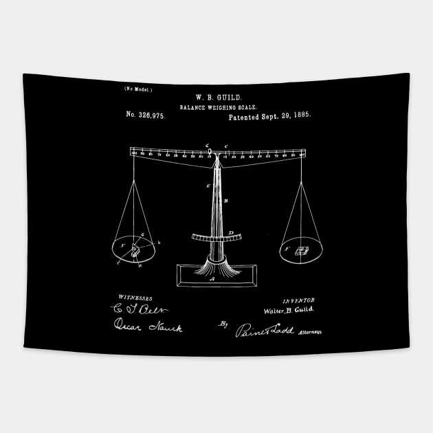 Balance weighing scale 1885 Lawyer Gift Tapestry by Anodyle