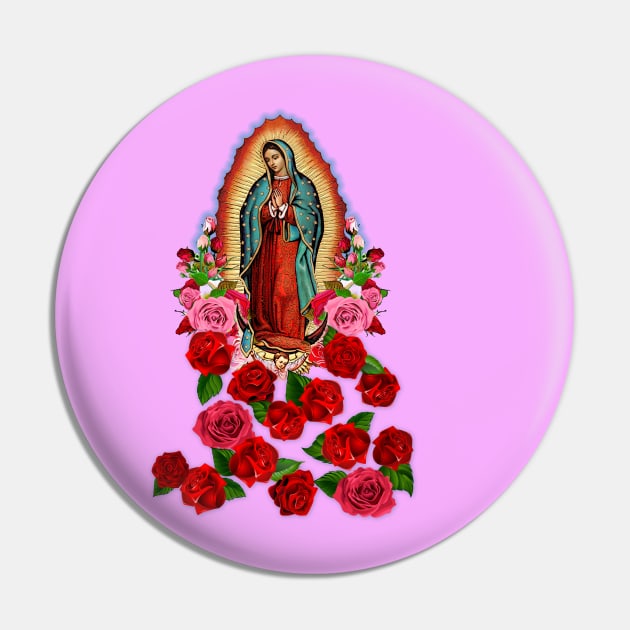 Our Lady of Guadalupe Virgin Mary Pin by Cabezon