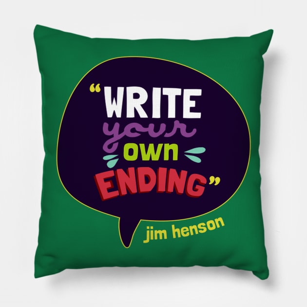 Write Your Own Ending Pillow by audreyredpath