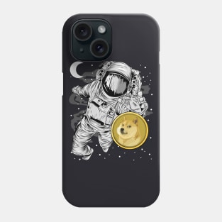 Astronaut Reaching Dogecoin DOGE Coin To The Moon Crypto Token Cryptocurrency Wallet Birthday Gift For Men Women Kids Phone Case