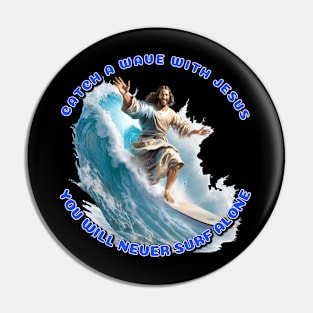 Jesus surfing Pin