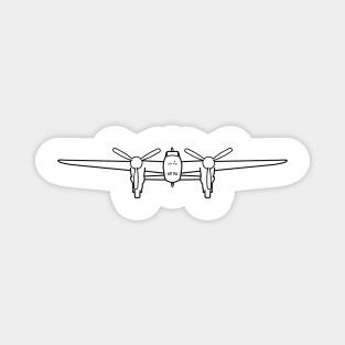 Mosquito WW2 combat aircraft outline graphic (black) Magnet