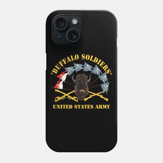 Buffalo Soldiers - Infantry - Cavalry Guidons w Buffalo Head - US Army X 300 Phone Case by twix123844