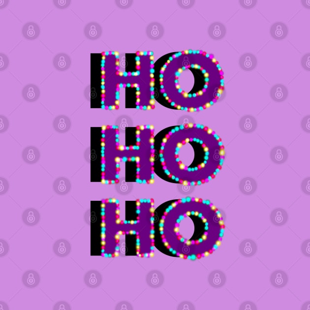 Ho, Ho, Ho Christmas Lights Word Art by OneThreeSix