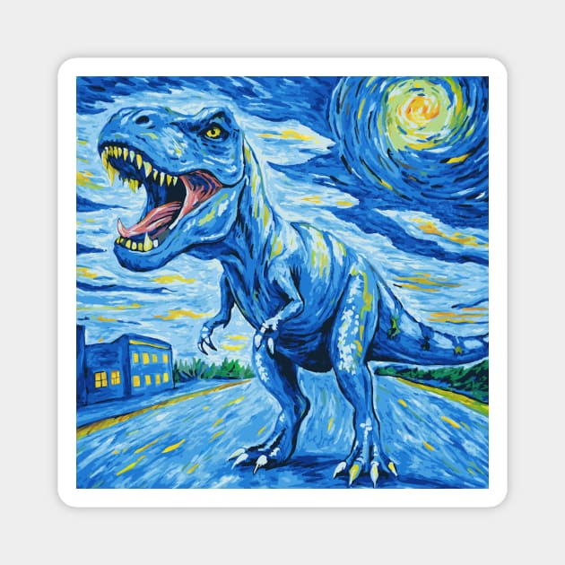 Starry Night T Rex Magnet by The WYLD Tribe