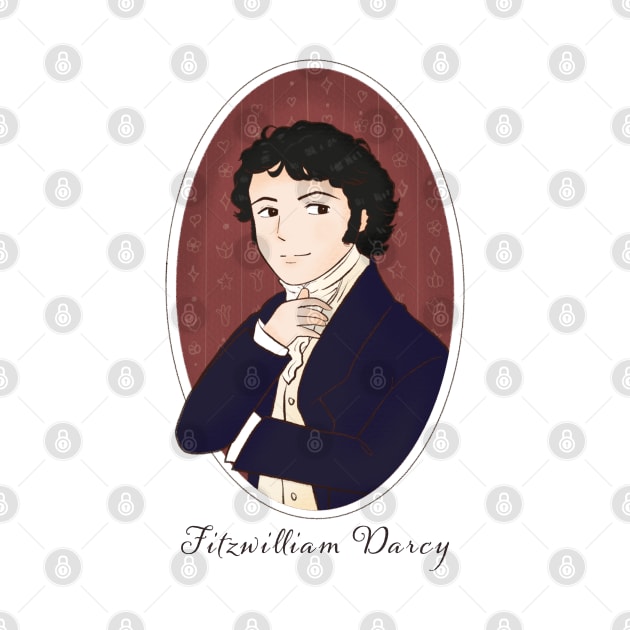 Cute Mr. Darcy Jane Austen Illustration by MariOyama