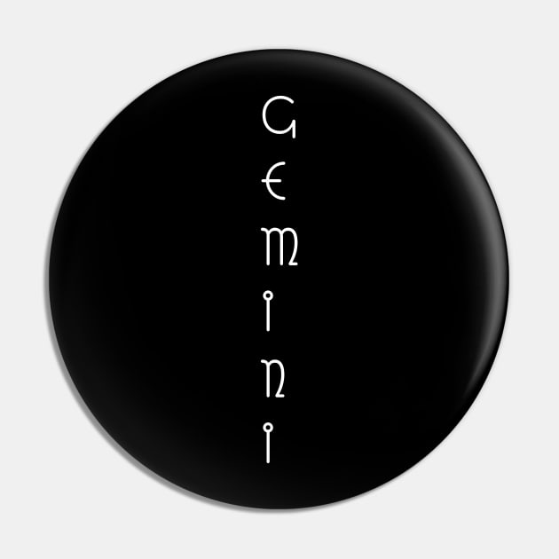 Gemini Vertical Pin by Zodiac Syndicate