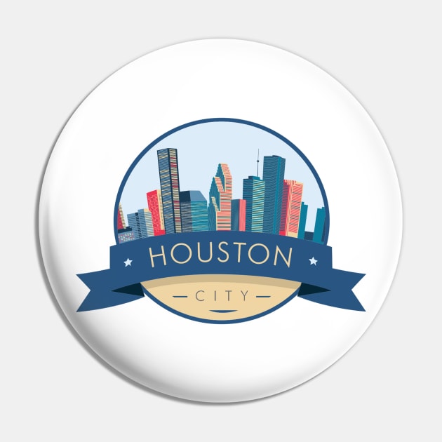 Houston City Landscape Pin by LR_Collections