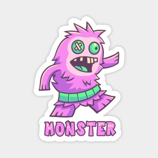 Purple Monster with Green Belt (Text) Magnet