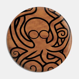 Octo-Doodle-Pus Brown Pin