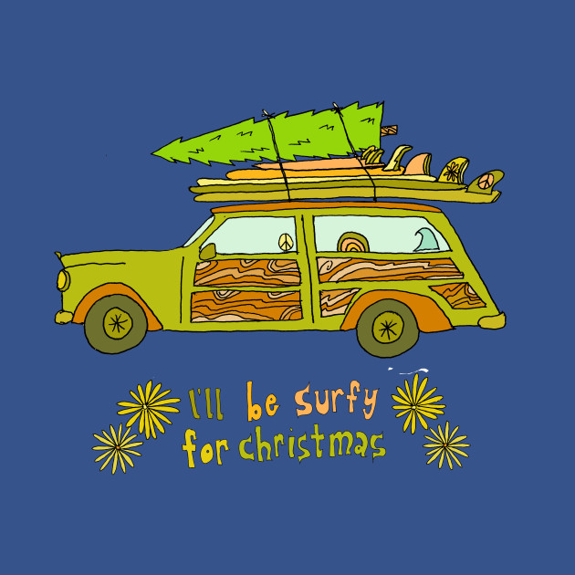 Discover ill be surfy for christmas // retro surf art for surfy birdy - Retro Christmas - T-Shirt