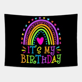 Its My Birthday For Women Teens Girls Rainbow Tapestry