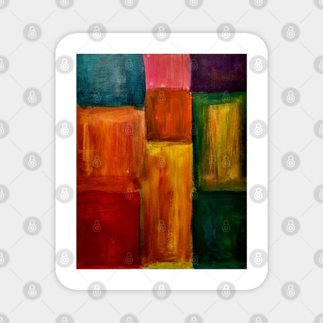 Abstract painting of colorblock Magnet by kkartwork