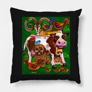 Old Macdonald had a farm and on that farm he had a cow, duck, goat Pillow