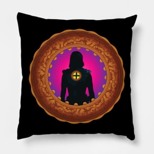 Halo with Ava Silva Shadow  in it Pillow