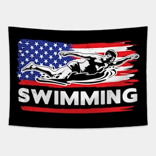 Swimming flag arts Tapestry