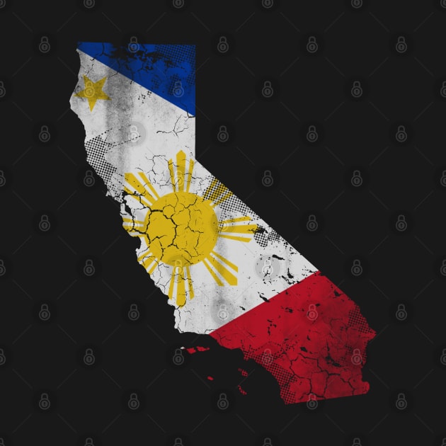 California State Map Filipino American Flag Philippines by E