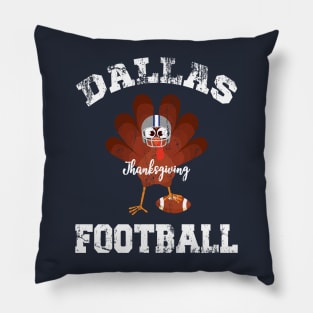 Dallas Thanksgiving Day Football Texas Distressed Turkey Pillow