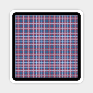 Red, White, and Blue Plaid Stripes Magnet