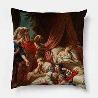 Death of Darius' Wife by Louis-Jean-Francois Lagrenee Pillow