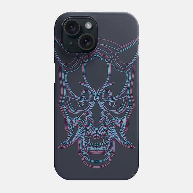 Neon Demon Skull Phone Case by JHughesArt