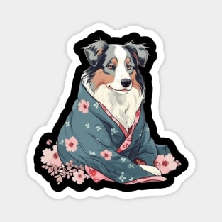 Border Collie in a Kimono Magnet