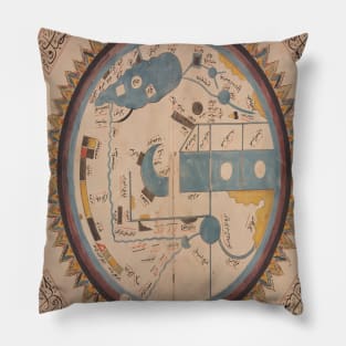 world map in a manuscript Pillow