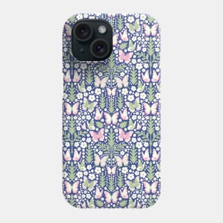 BUTTERFLY DAMASK GEOMETRIC BOTANICAL FLORAL PATTERN BLUE PINK GREEN Phone Case