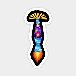 Lava Lamp Space Rocket Magnet