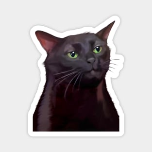 Black cat zoning out meme Magnet