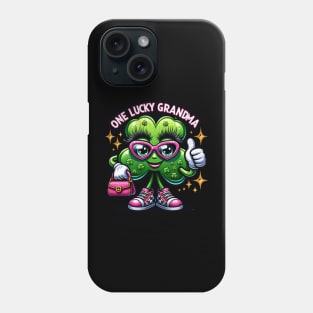 One Lucky Grandma Funny Cute Shamrock Luck St Patrick's Day St Paddy's Day Irish Clover Phone Case