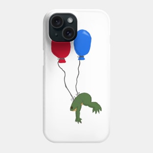 Floating frog with balloons Phone Case